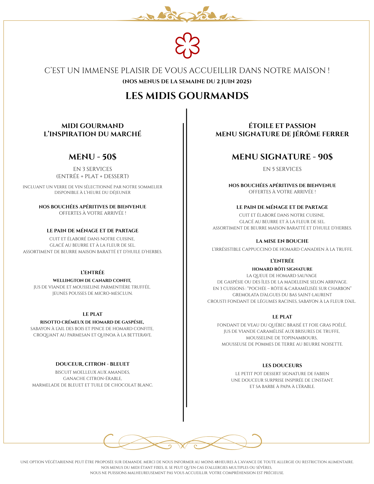 MENU MIDIS GOURMANDS