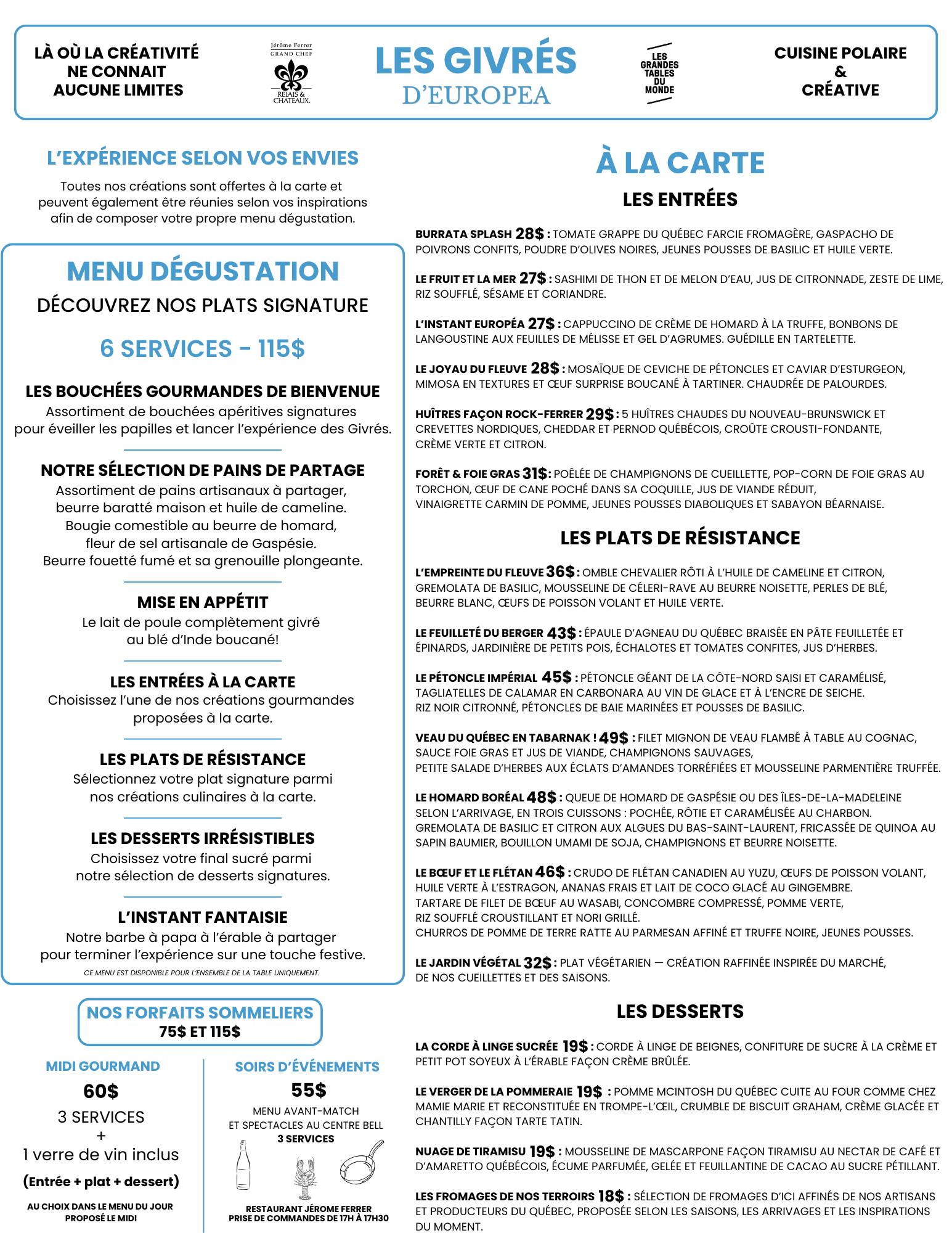 Menu Les Givrés